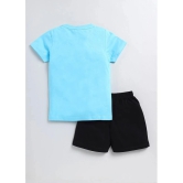 Supersquad Blue Cotton Boys T-Shirt & Shorts ( Pack of 1 ) - None