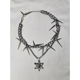 Gothic Cross Necklace silver-tone penta