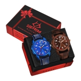 Septem Multicolor Leather Analog Mens Watch