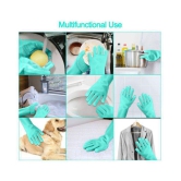 Perfect Pricee Silicon Brush Gloves Rubber Universal Size Cleaning Glove 2 Gloves