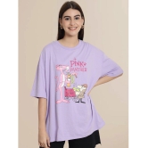 Fabflee Purple Cotton Loose Fit Women's T-Shirt ( Pack of 1 ) - None