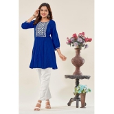 Glomee - Blue Viscose Women's Tunic ( Pack of 1 ) - None