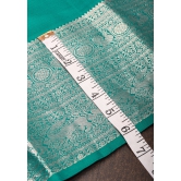 Teal Kanjivaram Silk Saree with Mandala motifs and 6.2