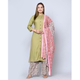 MAUKA - Green Front Slit Rayon Women''s Stitched Salwar Suit ( Pack of 1 ) - None