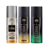 St. John Cobra Sensual ,Live & Sports 150ml Each Deodorant Spray for Men 150 ml ( Pack of 3 )