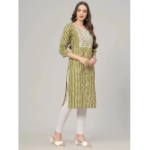 JC4U Cotton Embroidered Straight Womens Kurti - Green ( Pack of 1 ) - None