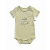 Made With Love Print On Yellow Baby Romper/Onesie(100% Cotton)