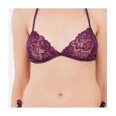 SELETA - Purple Cotton Lycra Women's Bra & Panty Set ( Pack of 1 ) - None