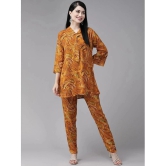 Aarika Womens Mustard Colour Floral Print Rayon Co-ord Set - None