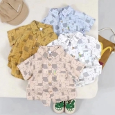 Boys Teddy Summer Shirt-Brown / 5-6 Years