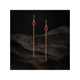 Drashti Collection Golden Threader Earrings ( Pack of 1 ) - Golden