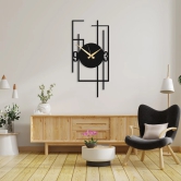 Zik Impex Rectangular Vertical Wall Clock for Living Room, Bedroom, Office, Studyroom & Gifting Porpose-Black