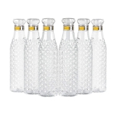 Denzcart Diamond Pattern Plastic Water Bottle Set Of 6 ( 1000ml Each,Plastic ) (White, PET) (5)  by Ruhi Fashion India