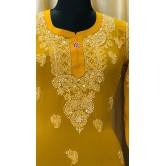 Short Top & Dupatta sets-MUSTARD YELLOW / Premium Soft Georgette