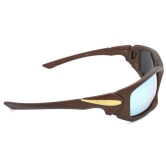 Hrinkar Silver Sports Cooling Glass Brown Frame Best Sunglasses for Men - HRS313-BWN-GLD