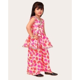 Girls Ethnic Readymade Suit Sleeveless Top Kurta with Palazzo Pant Traditional Clothing Set for Kids-Pink / 3 Years-4 Years