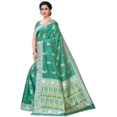 Vbuyz - Green Silk Blend Saree With Blouse Piece (Pack of 1)