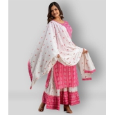 Lee Moda - Pink Straight Rayon Women's Stitched Salwar Suit ( Pack of 1 ) - XXL