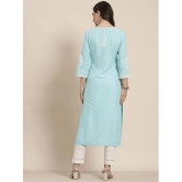 Juniper - Blue Rayon Womens Straight Kurti ( Pack of 1 ) - None