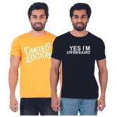 ferocious - Yellow Cotton Regular Fit Men's T-Shirt ( Pack of 2 ) - None