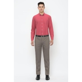 Men Red Regular Fit Formal Full Sleeves Formal Shirt