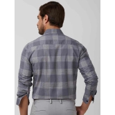 Grey Large Check Slim Fit Casual Shirt