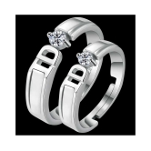 SILVERSHINE Silverplated Exclusive I DO Solitaire His and Her Adjustable proposal couple ring For Men And Women Jewellery - None