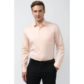 Men Peach Slim Fit Formal Full Sleeves Formal Shirt