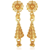 VIVASTRI Golden Drop Earrings ( Pack of 1 ) - Golden