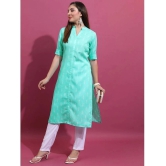 Ketch Polyester Printed Straight Womens Kurti - Turquoise ( Pack of 1 ) - None