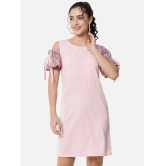 ALL WAYS YOU Crepe Solid Above Knee Womens Shirt Dress - Pink ( Pack of 1 ) - None