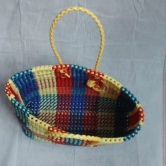 Handwoven Multicolor Plastic Tote Bag _01