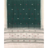 Green White Sambalpuri Handwoven Cotton Dupatta