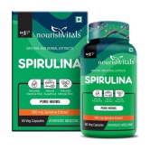 NourishVitals Spirulina Pure Herbs, 500 mg Spirulina Extract, Naturally Vitamins Rich, 60 Veg Capsules