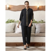 Selvia Black Embellished Pant Top Set - None