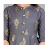 Smien - Grey Rayon Womens Anarkali Kurti ( Pack of 1 ) - None