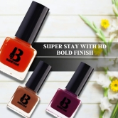 BANETION Nail Polish Combo Pack of 6 | Seaweed Enriched Formula Long Lasting Stay Quick Dry |Cruelty and Toxic Free Nail Paint (9ml)