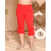 Kids Cave - Red Cotton Girls Capris ( Pack of 1 ) - None