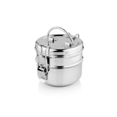 URBAN SPOON Stainless Steel Lunch Box 2 Tier, Steel Box for Lunch, Clip Lock Lunch Box - 450 Ml