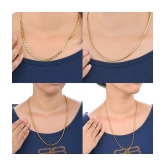 AanyaCentric Combo of 4 Gold Plated 22inches Long Fashion Chain - None