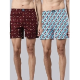 Joven Blue Cotton Mens Boxer- ( Pack of 2 ) - None