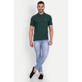 Solid Men Polo Neck Dark Green T-Shirt