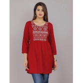 HIGHLIGHT FASHION EXPORT - Red Rayon Womens Flared Kurti ( Pack of 1 ) - None