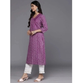 Varanga Cotton Printed Straight Womens Kurti - Purple ( Pack of 1 ) - None