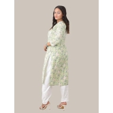 Pravia Lucknowi Chikankari Embroidery Premium Handwork Cotton Long Kurti with Pocket Pants, Flower Print, Set for Women