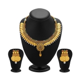 Sukkhi Alloy Golden Traditional Necklaces Set Choker - Golden