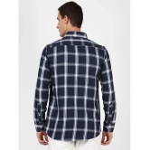 UrbanMark Mens 100% Cotton Full Sleeves Slim Fit Check Casual Shirt-Navy - None