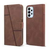NBOX - Brown Artificial Leather Flip Cover Compatible For Samsung Galaxy A53 5G ( Pack of 1 ) - Brown