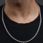 Men Silver Rope Chain