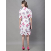 MINI & MING Floral Print Tie-Up Neck Georgette Blouson Dress